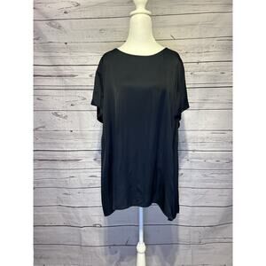 Pure Jill Women’s Blouse Size 3X Dark Blue | Short Sleeve Relaxed Fit Top